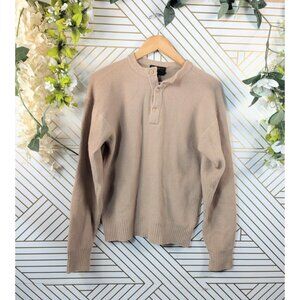 Men's Knit Henley Sweater - Beige